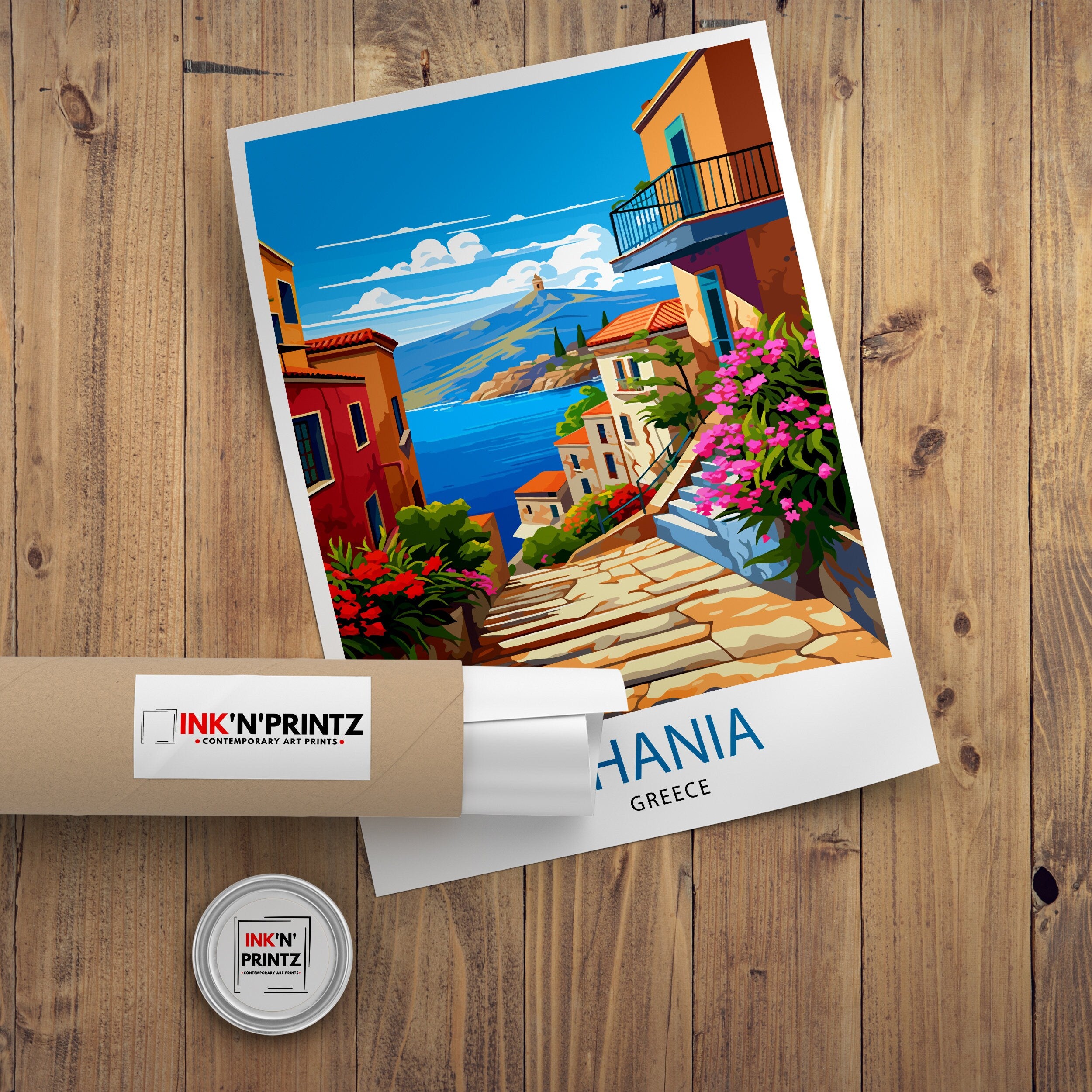 Chania Greece Travel Print Chania Wall Decor Chania Poster Greece Travel Prints Chania Art Print Chania Illustration Chania Wall Art