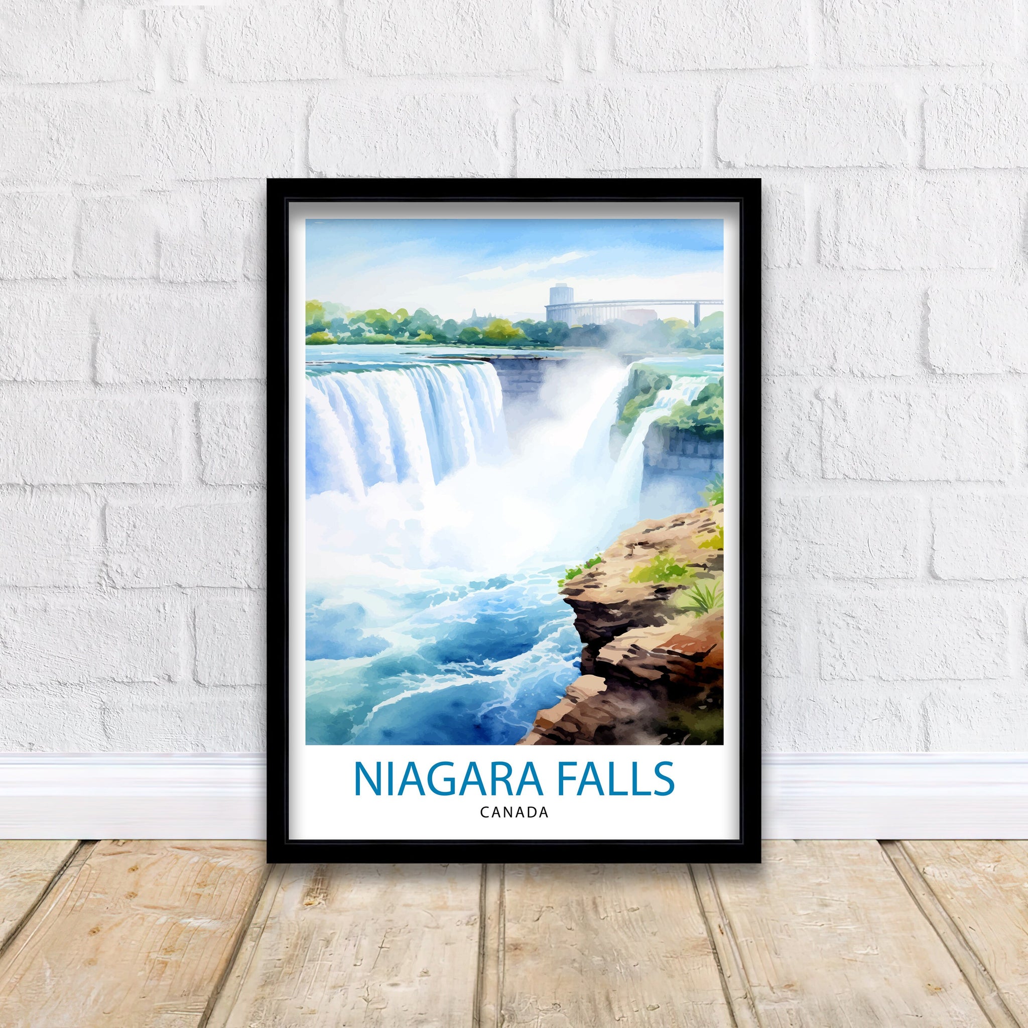 Niagara Falls Travel Print Waterfall Wall Decor Niagara Falls Poster Natural Wonder Travel Prints Niagara Falls Art Print Waterfall
