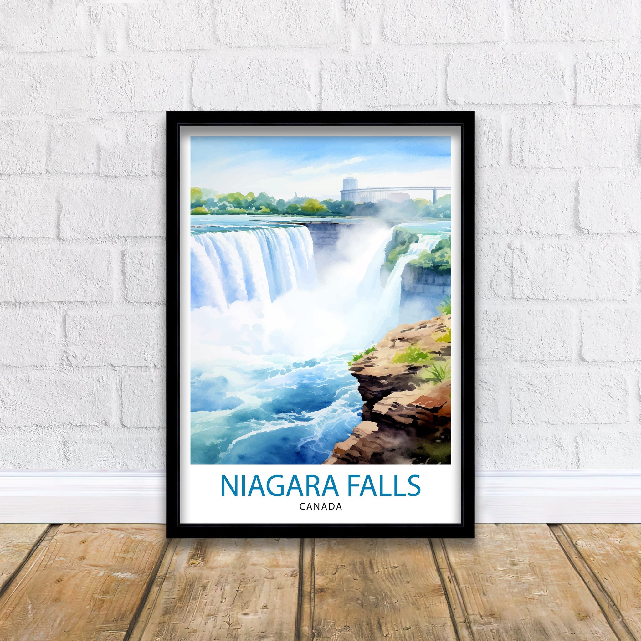 Niagara Falls Travel Print Waterfall Wall Decor Niagara Falls Poster Natural Wonder Travel Prints Niagara Falls Art Print Waterfall