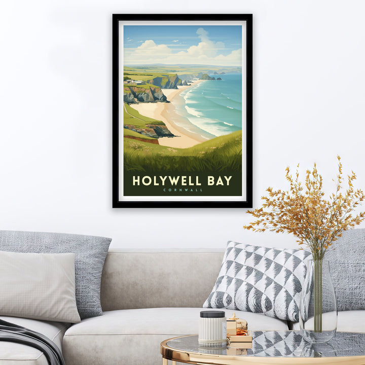 Holywell Bay Cornwall Travel Poster Cornwall