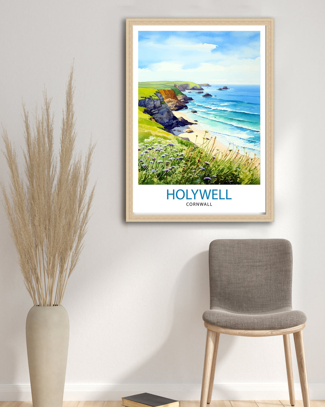 Holywell Bay Cornwall Travel Poster Cornwall