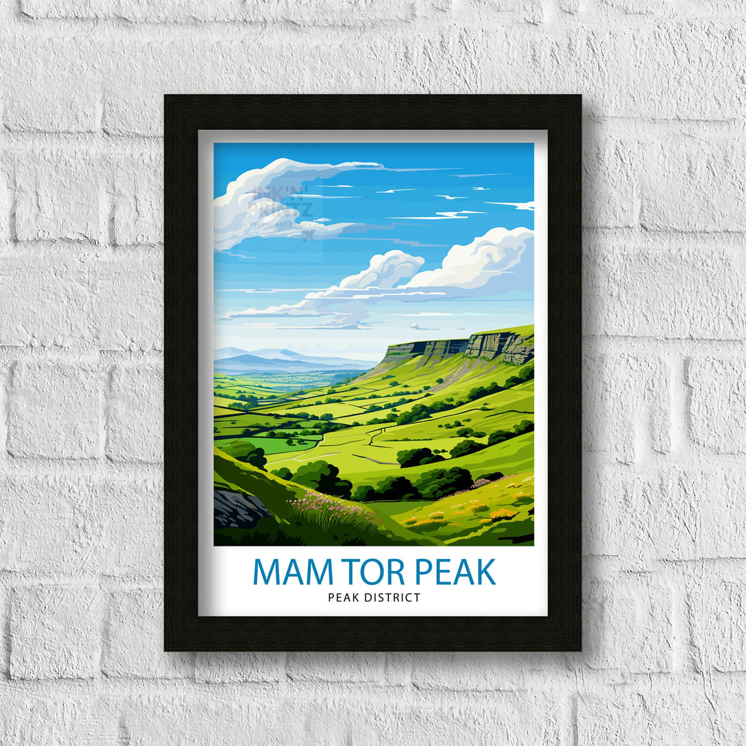 Mam Tor Peak District Travel Poster Peak District