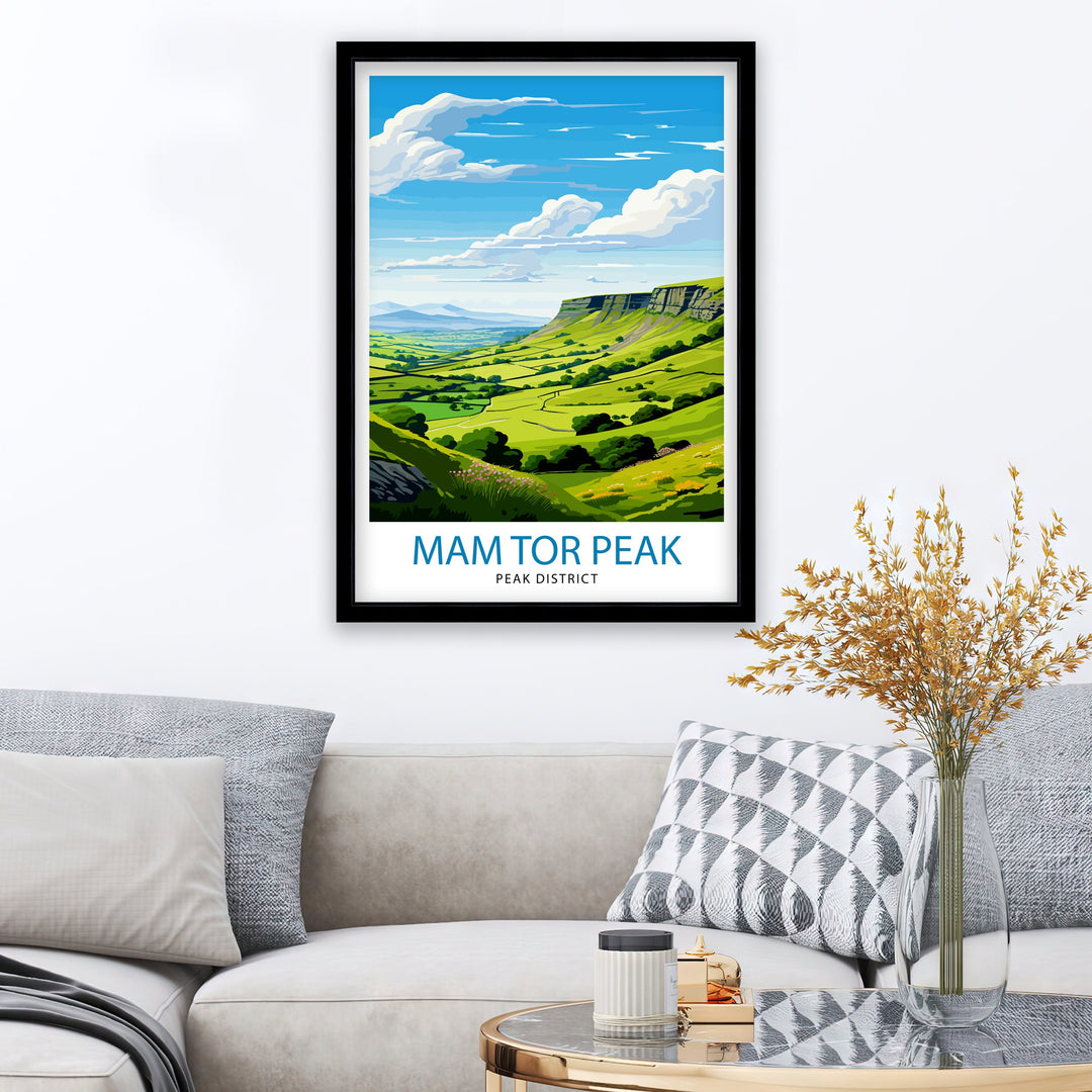 Mam Tor Peak District Travel Poster Peak District