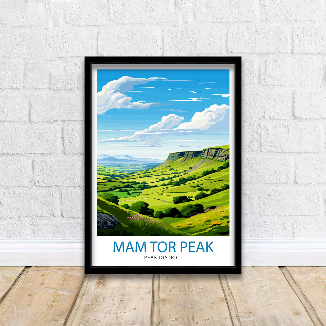 Mam Tor Peak District Travel Poster Peak District