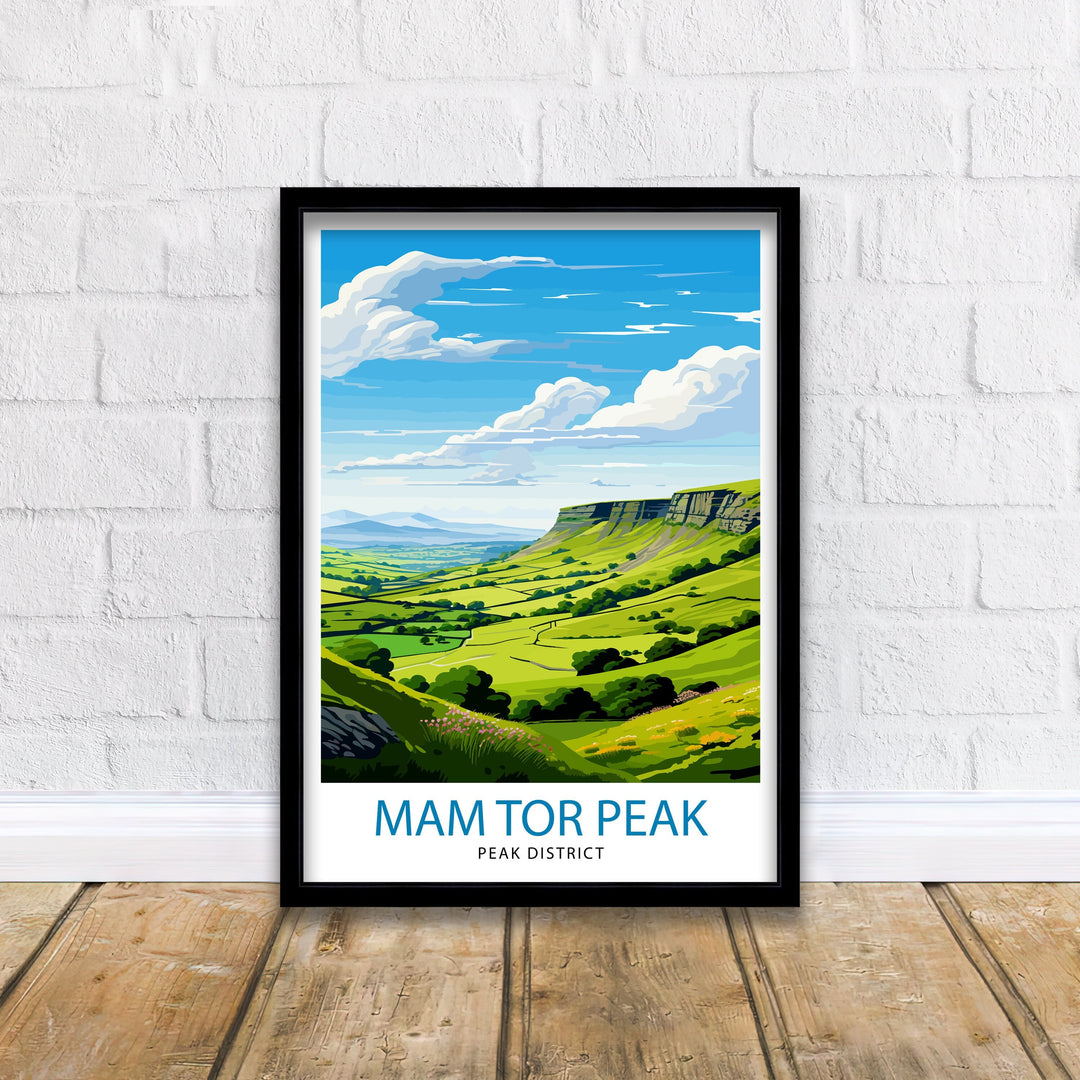 Mam Tor Peak District Travel Poster Peak District