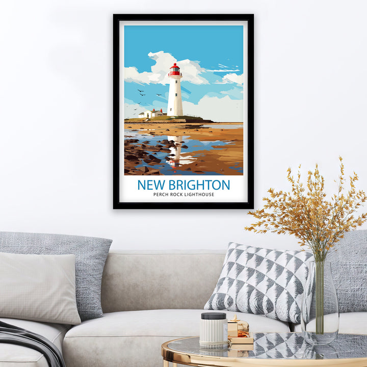 Perch Rock Lighthouse Poster New Brighton Nautical