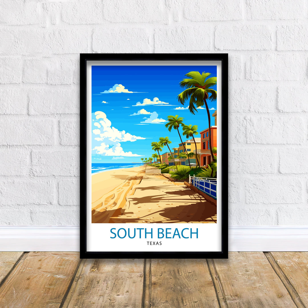 South Beach Texas Travel Poster Texas