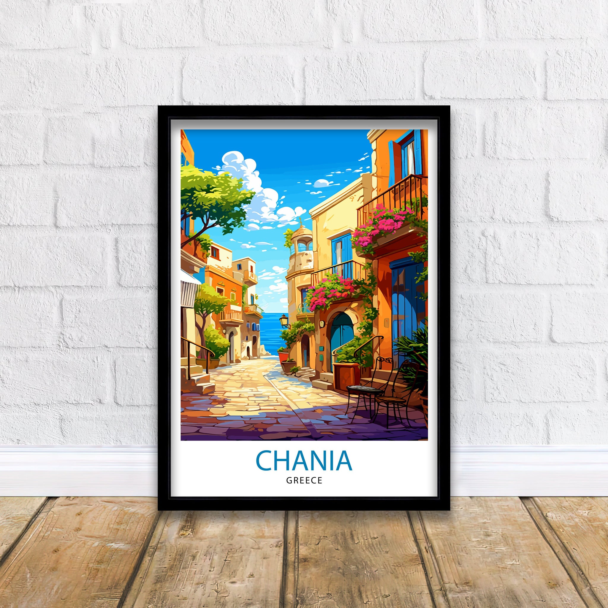 Chania Greece Travel Print Chania Wall Decor Chania Poster Greece Travel Prints Chania Art Print Chania Illustration Chania Wall Art