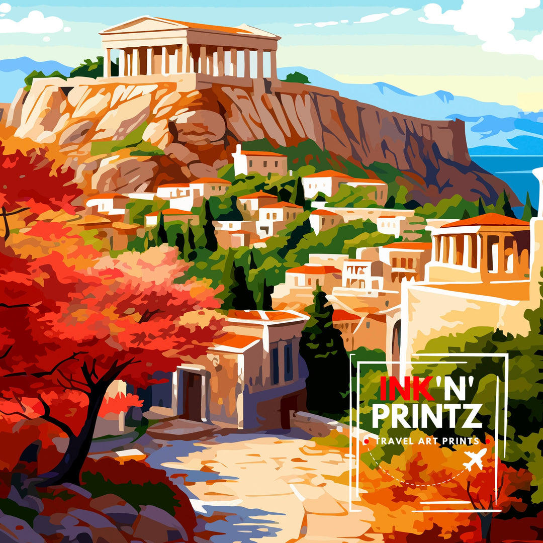 Athens Greece Travel Poster Athens