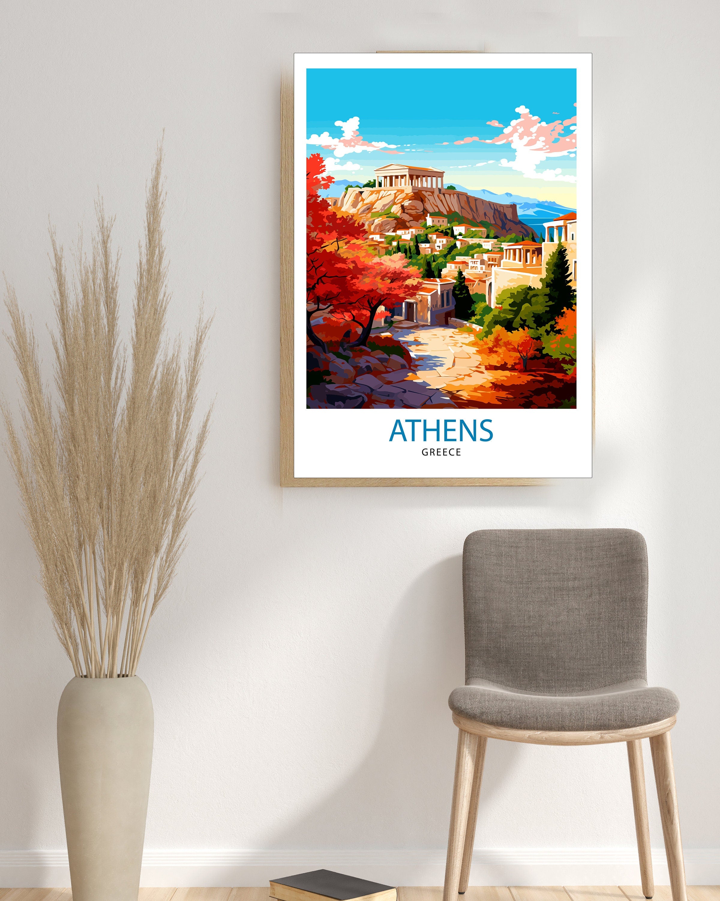 Athens Greece Travel Print Athens Wall Decor Athens Poster Greece Travel Prints Athens Art Print Athens Illustration Athens Wall Art Greece