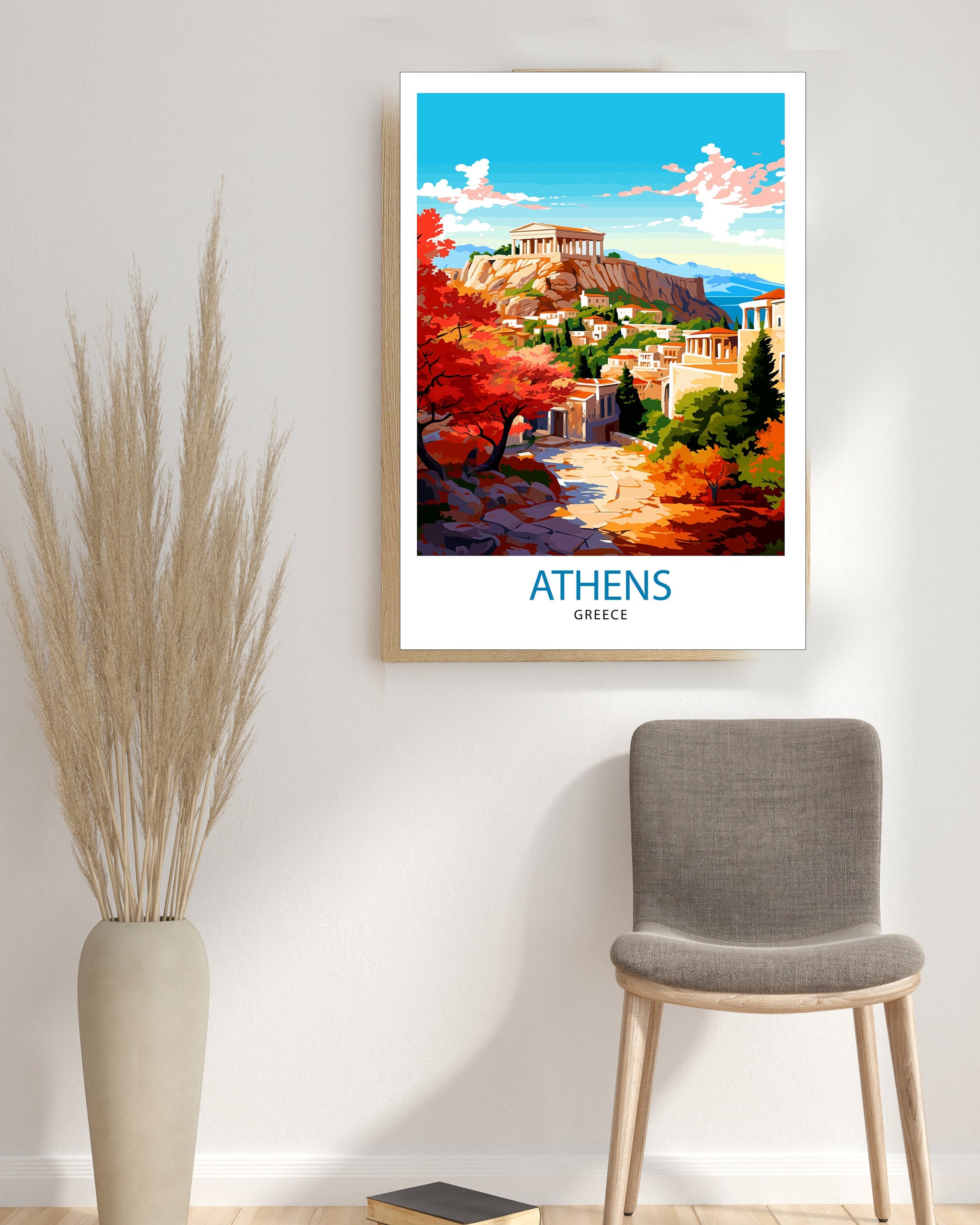 Athens Greece Travel Print Athens Wall Decor Athens Poster Greece Travel Prints Athens Art Print Athens Illustration Athens Wall Art Greece