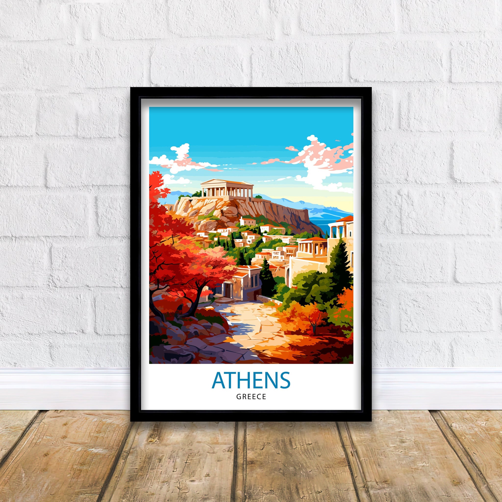Athens Greece Travel Print Athens Wall Decor Athens Poster Greece Travel Prints Athens Art Print Athens Illustration Athens Wall Art Greece