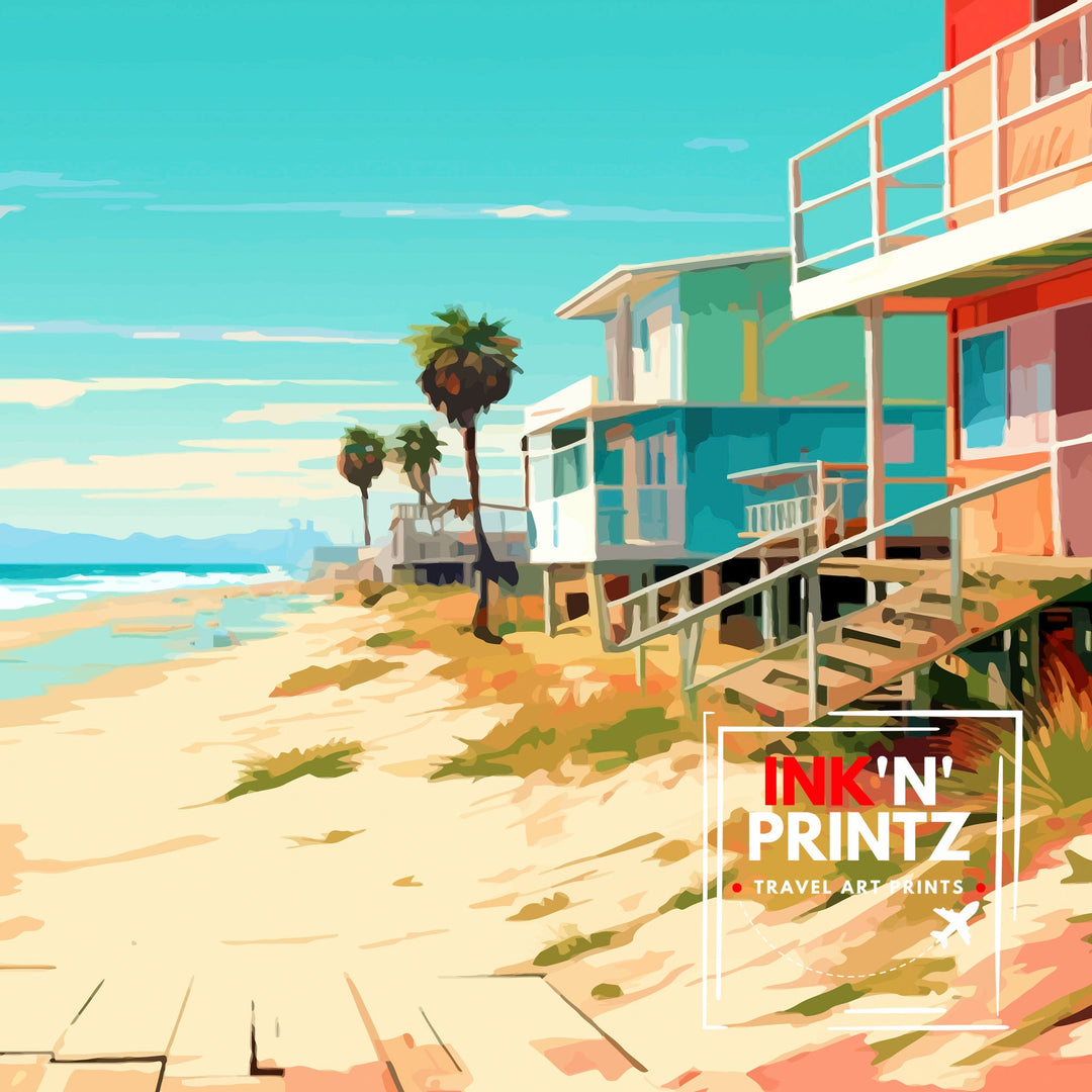 Surfside Beach Texas Travel Poster