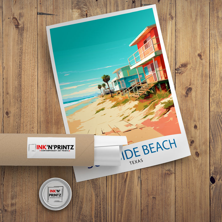 Surfside Beach Texas Travel Poster