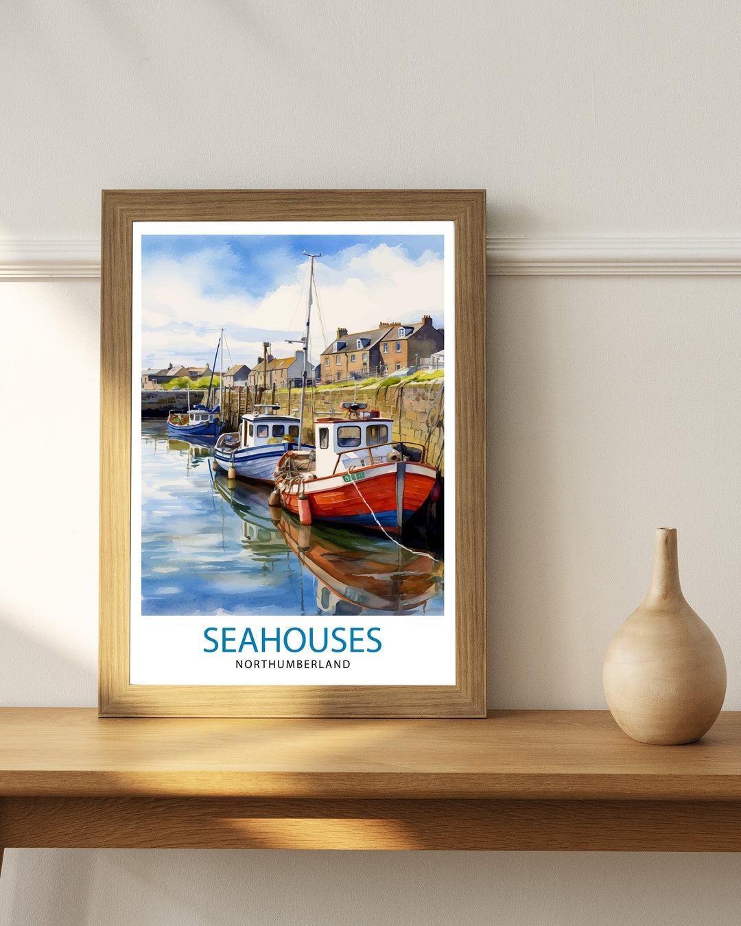 Seahouses Northumberland Travel Poster Northumberland