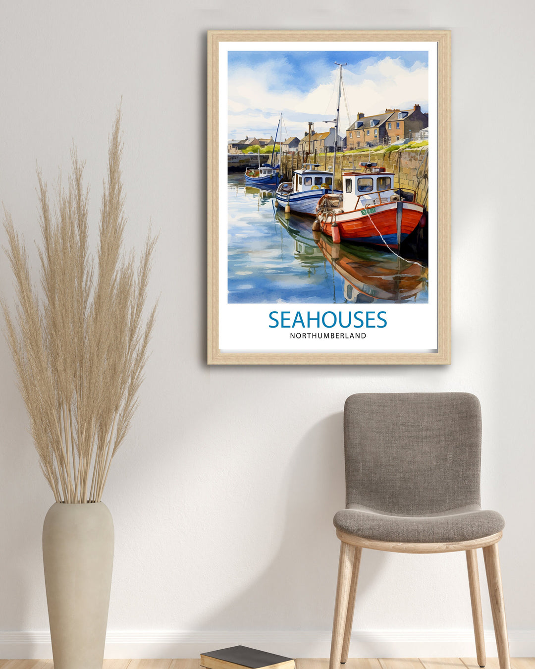 Seahouses Northumberland Travel Poster Northumberland