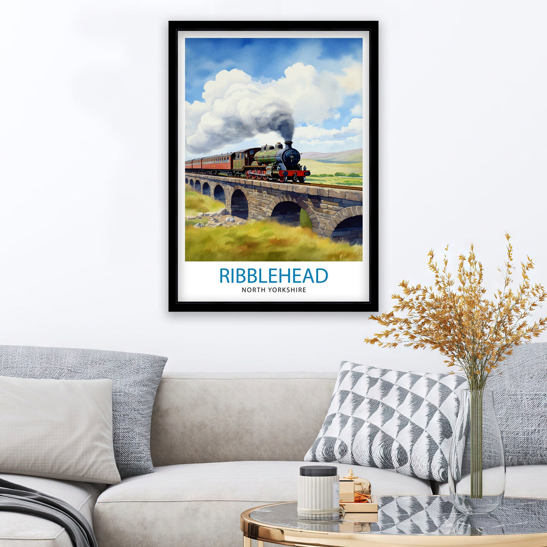 Ribblehead Viaduct Landscape Poster Yorkshire Dales Wall Art Ribblehead Viaduct Poster UK Travel Posters Yorkshire Art Poster Ribblehead