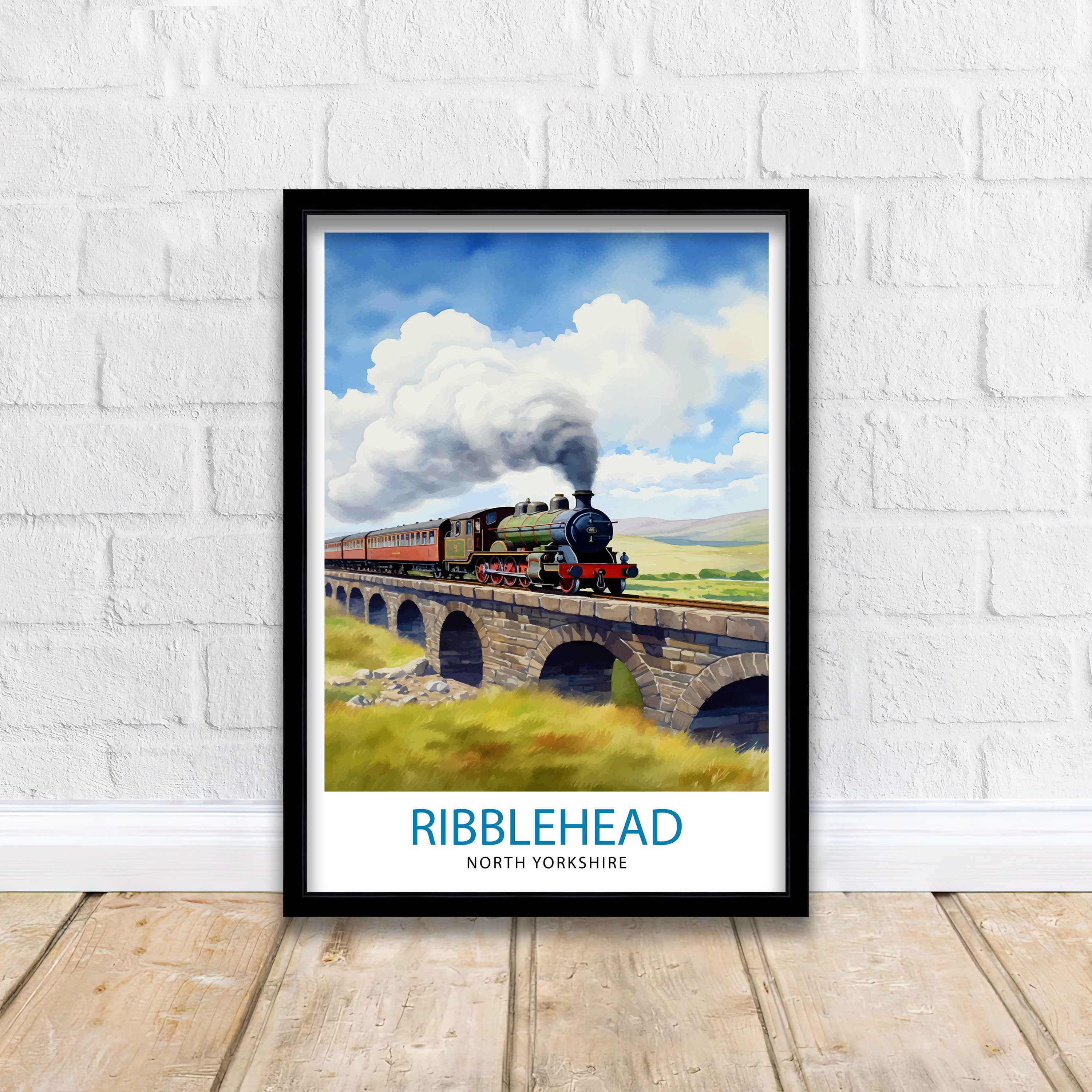 Ribblehead Viaduct Landscape Print Yorkshire Dales Wall Art Ribblehead Viaduct Poster UK Travel Prints Yorkshire Art Print Ribblehead