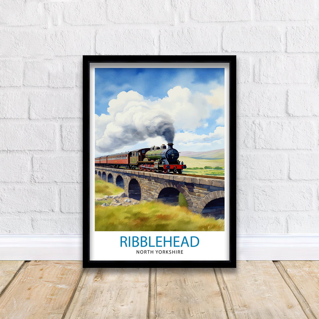 Ribblehead Viaduct Landscape Poster Yorkshire Dales Wall Art Ribblehead Viaduct Poster UK Travel Posters Yorkshire Art Poster Ribblehead