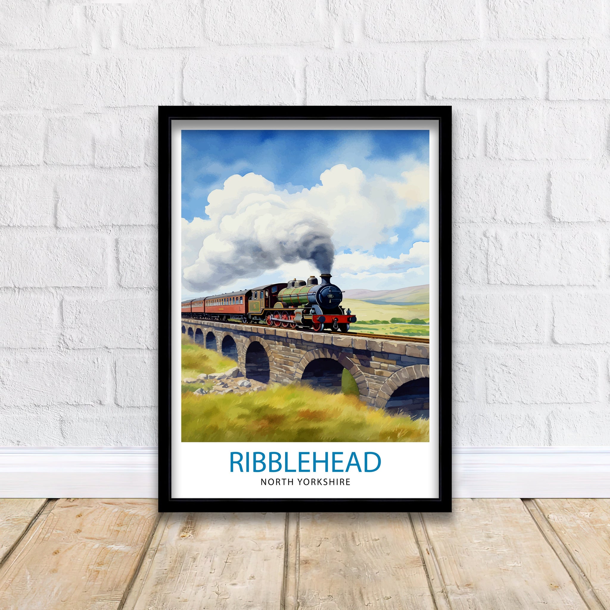 Ribblehead Viaduct Landscape Print Yorkshire Dales Wall Art Ribblehead Viaduct Poster UK Travel Prints Yorkshire Art Print Ribblehead