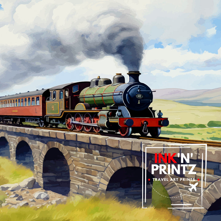 Ribblehead Viaduct Landscape Poster Yorkshire Dales Wall Art Ribblehead Viaduct Poster UK Travel Posters Yorkshire Art Poster Ribblehead