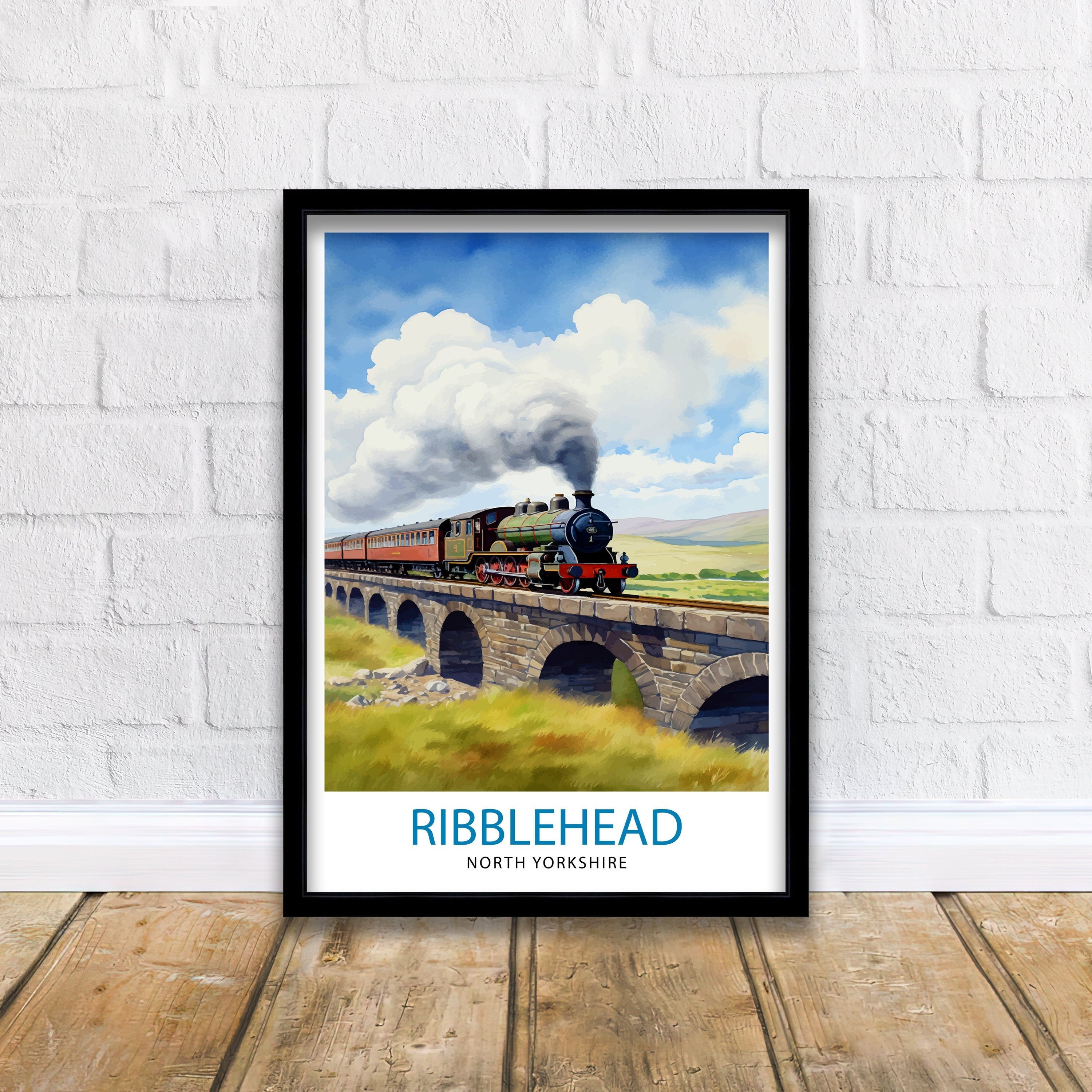 Ribblehead Viaduct Landscape Print Yorkshire Dales Wall Art Ribblehead Viaduct Poster UK Travel Prints Yorkshire Art Print Ribblehead