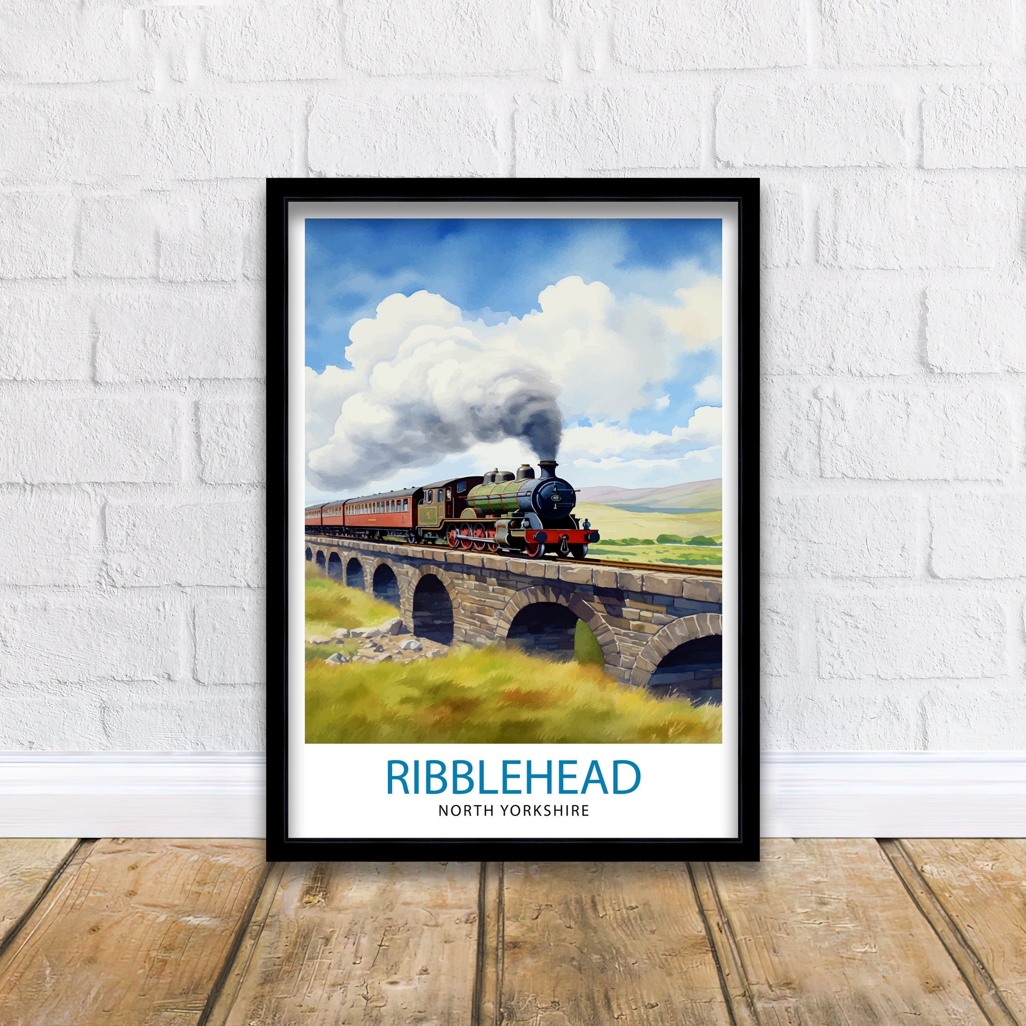Ribblehead Viaduct Landscape Print Yorkshire Dales Wall Art Ribblehead Viaduct Poster UK Travel Prints Yorkshire Art Print Ribblehead