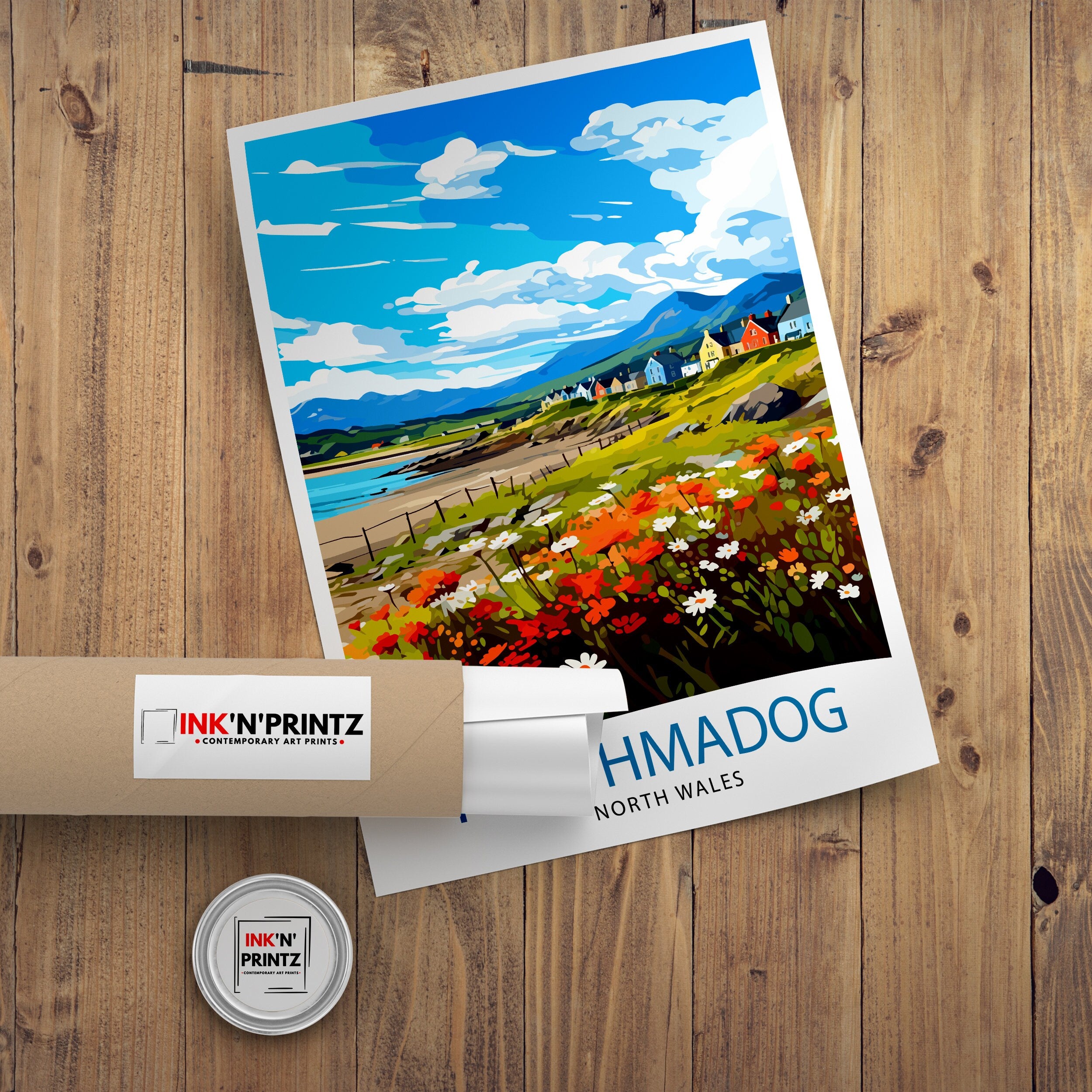 Porthmadog North Wales Travel Print Wales Wall Decor Porthmadog Poster North Wales Travel Prints Wales Art Print Porthmadog Illustration