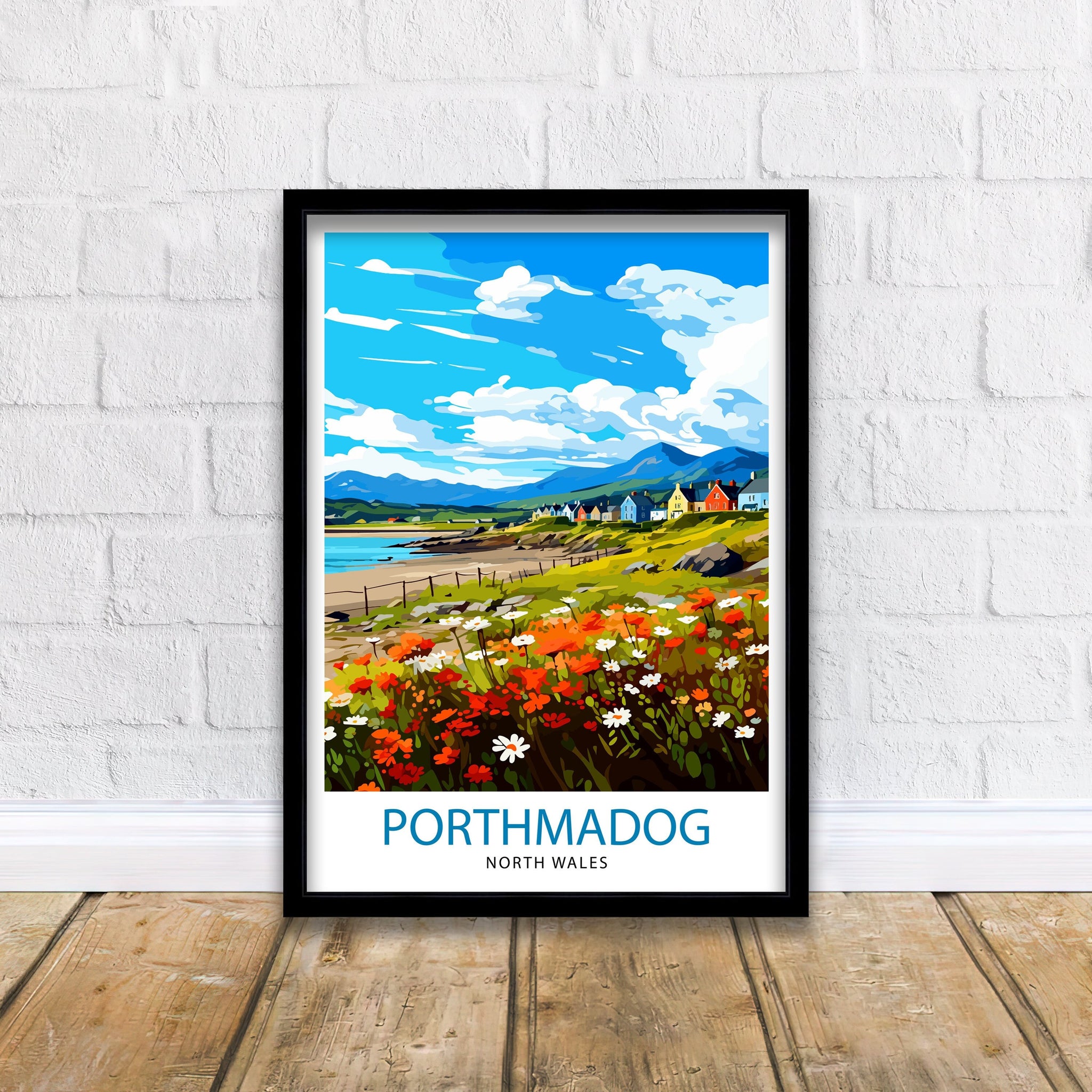 Porthmadog North Wales Travel Print Wales Wall Decor Porthmadog Poster North Wales Travel Prints Wales Art Print Porthmadog Illustration