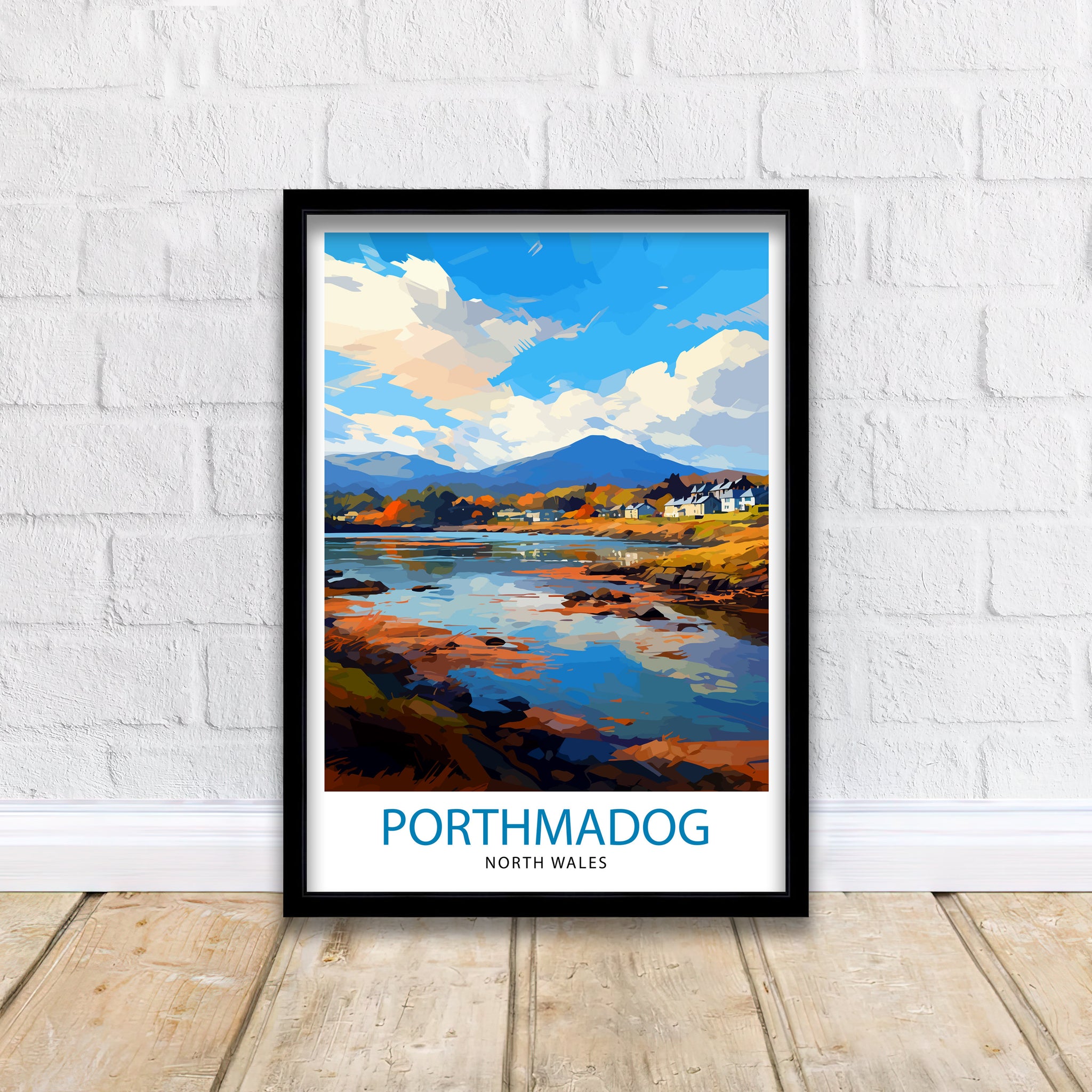 Porthmadog North Wales Travel Print Wales Wall Decor Porthmadog Poster North Wales Travel Prints Wales Art Print Porthmadog Illustration