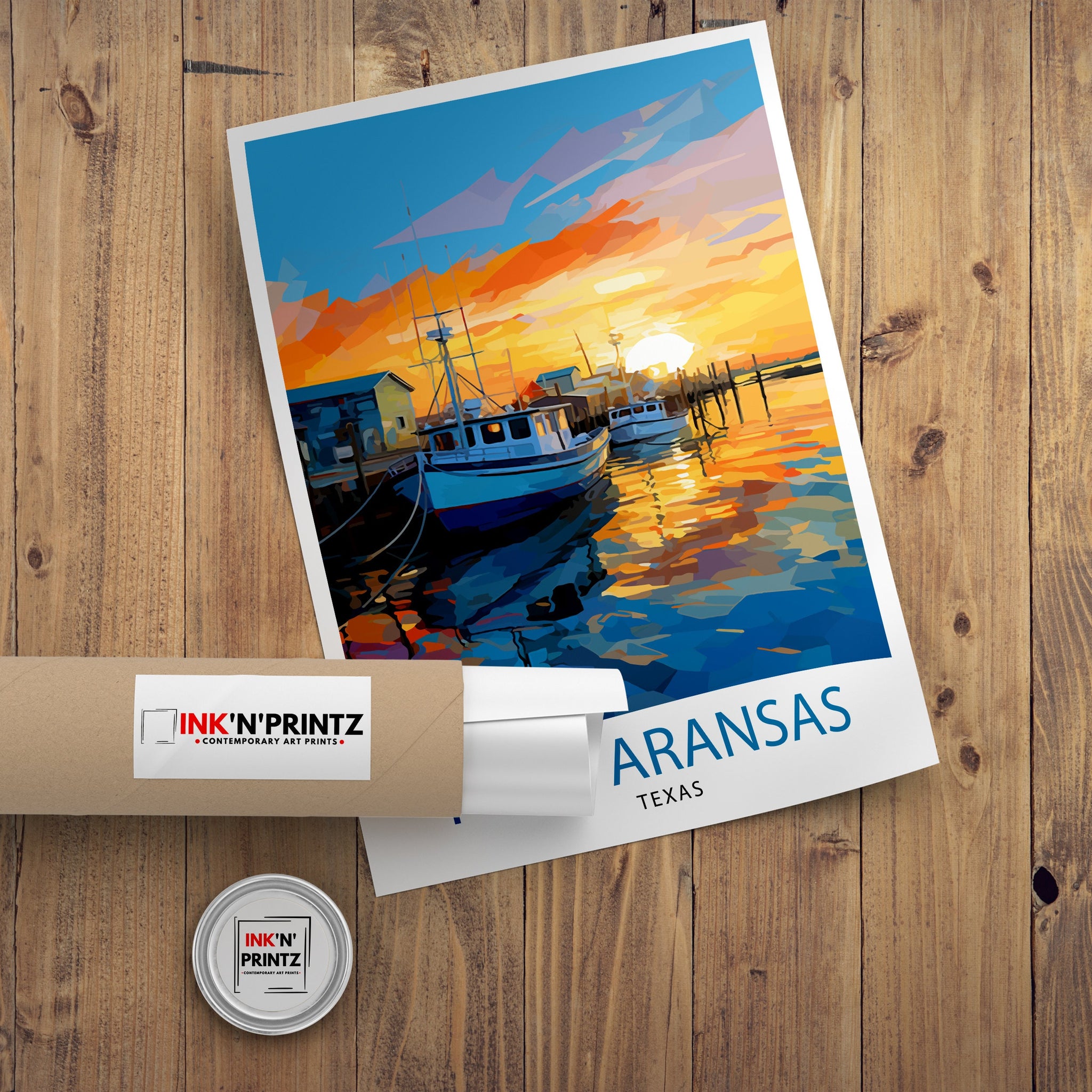 Port Aransas Texas Travel Print| Texas Coastal Decor Port Aransas Poster Beach Travel Prints Texas Art Print Port Aransas Illustration