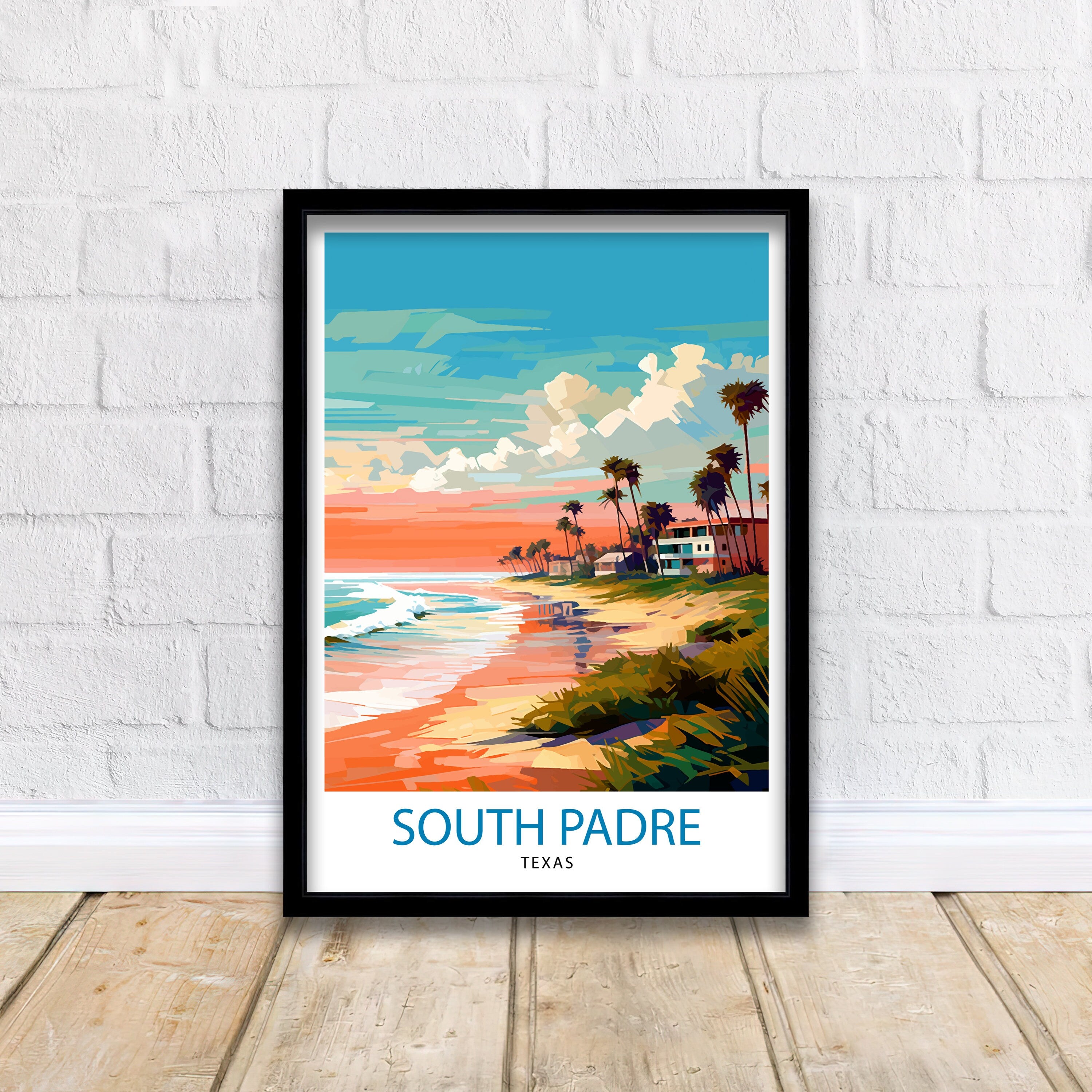 South Padre Island Travel Print| South Padre Island Wall Decor South Padre Island Poster Texas Travel Prints South Padre Island Art Print