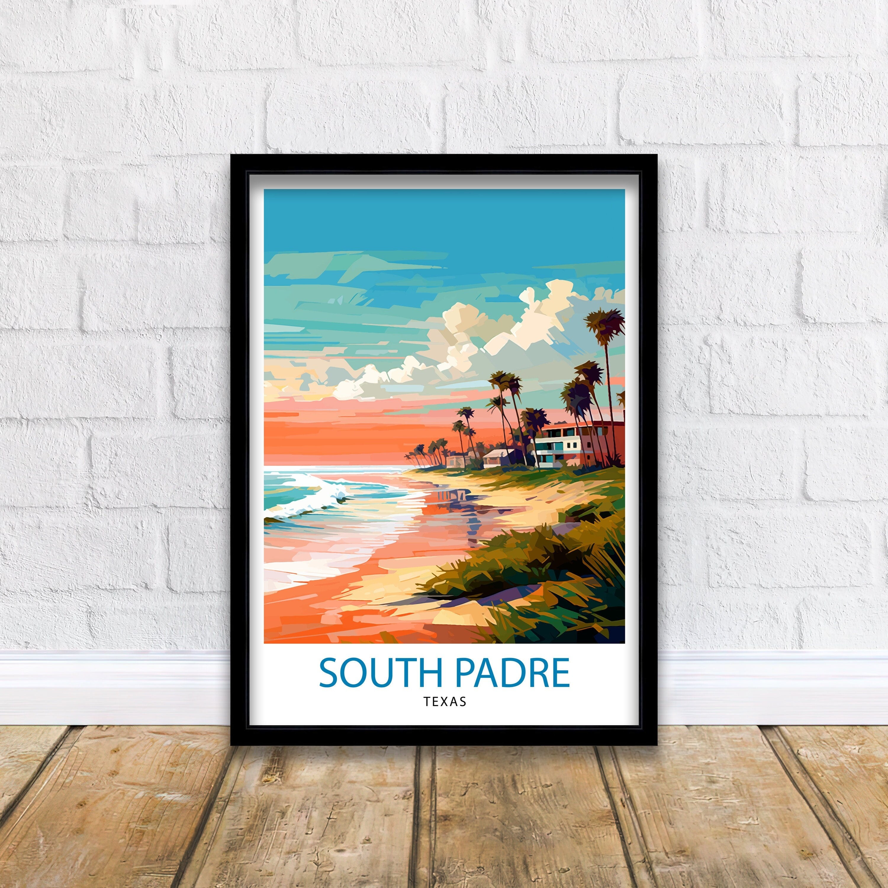 South Padre Island Travel Print| South Padre Island Wall Decor South Padre Island Poster Texas Travel Prints South Padre Island Art Print