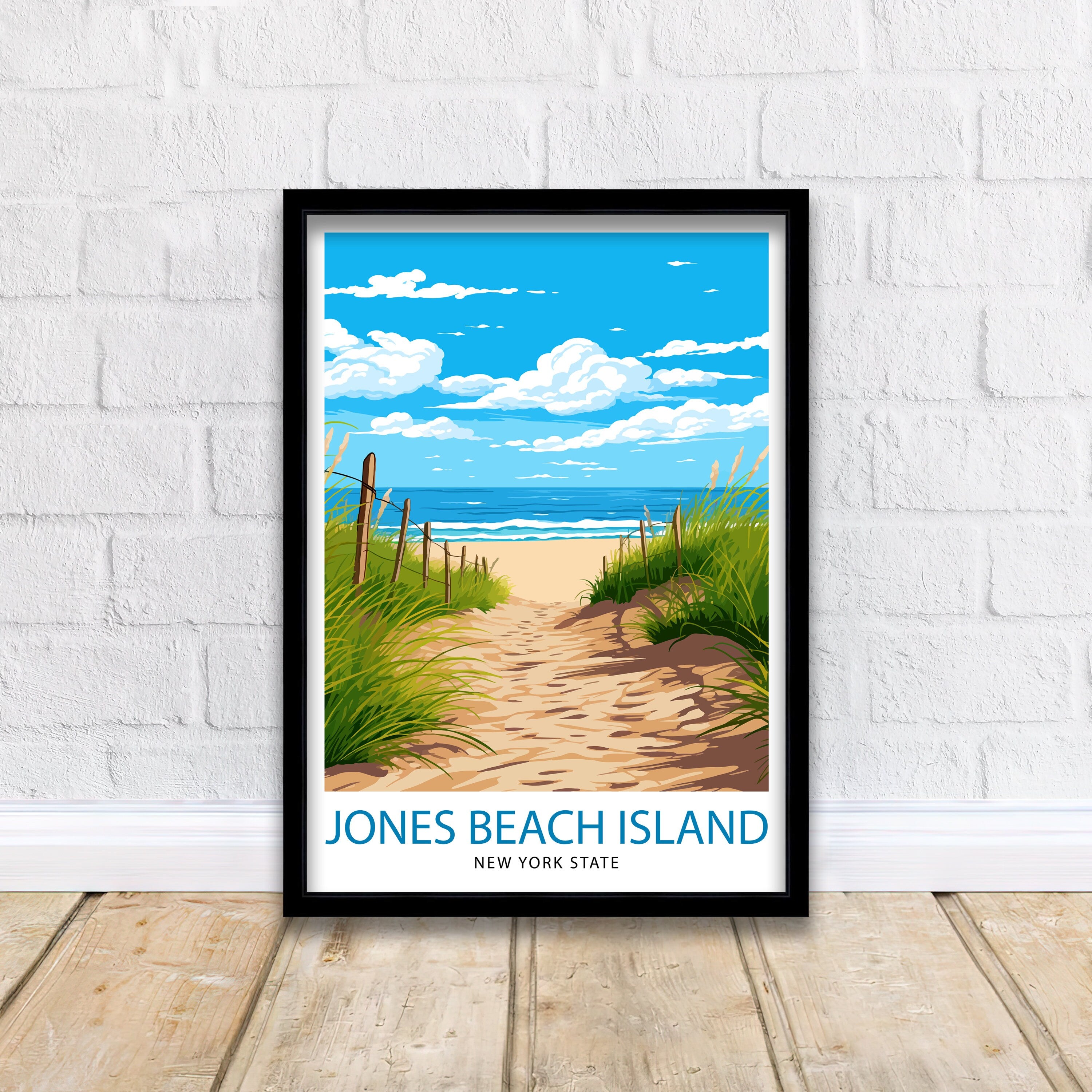 Jones Beach State Park Travel Print| New York Wall Decor Long Island Poster Beach Travel Prints Coastal Art Print Jones Beach