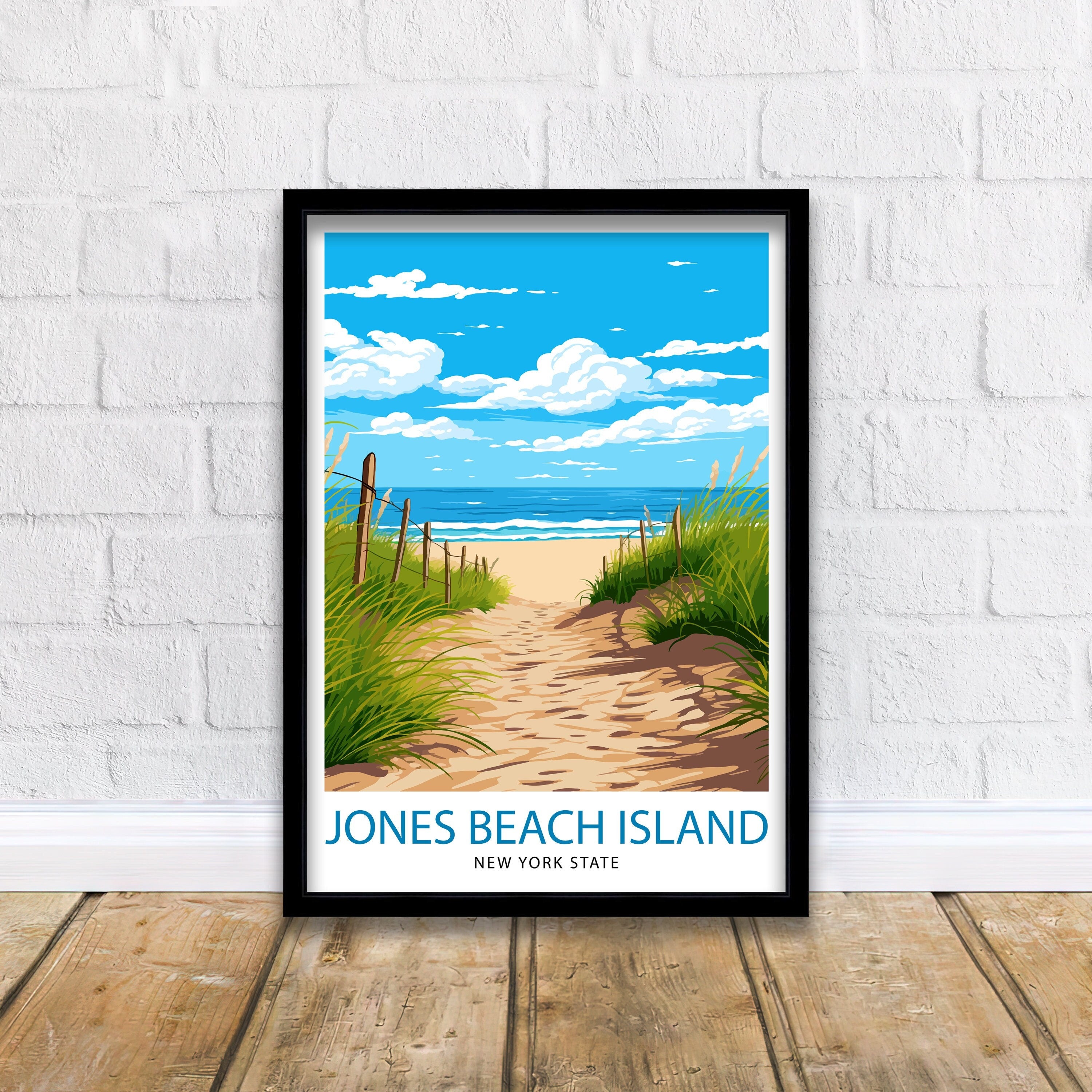 Jones Beach State Park Travel Print| New York Wall Decor Long Island Poster Beach Travel Prints Coastal Art Print Jones Beach