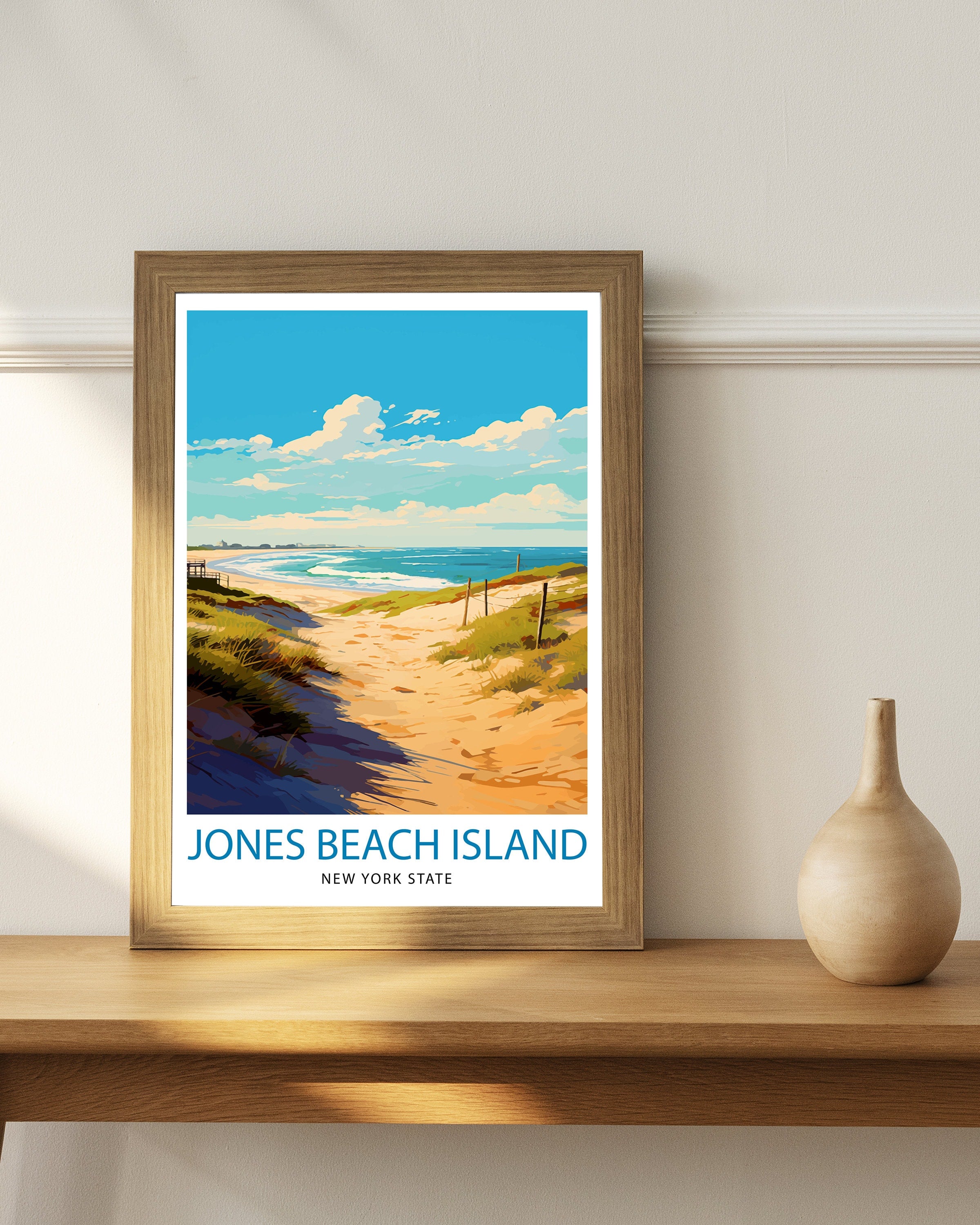 Jones Beach State Park Travel Print| New York Wall Decor Long Island Poster Beach Travel Prints Coastal Art Print Jones Beach