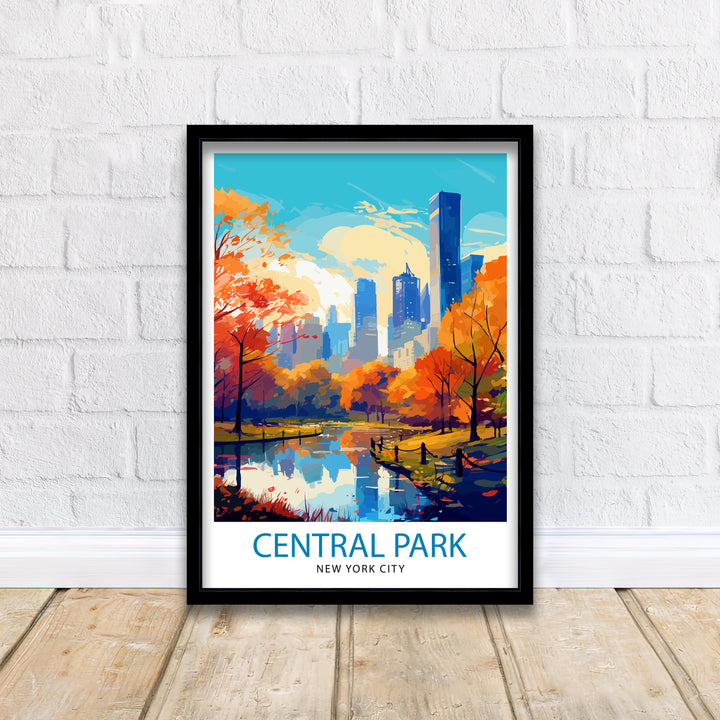 Central Park New York Travel Poster NYC