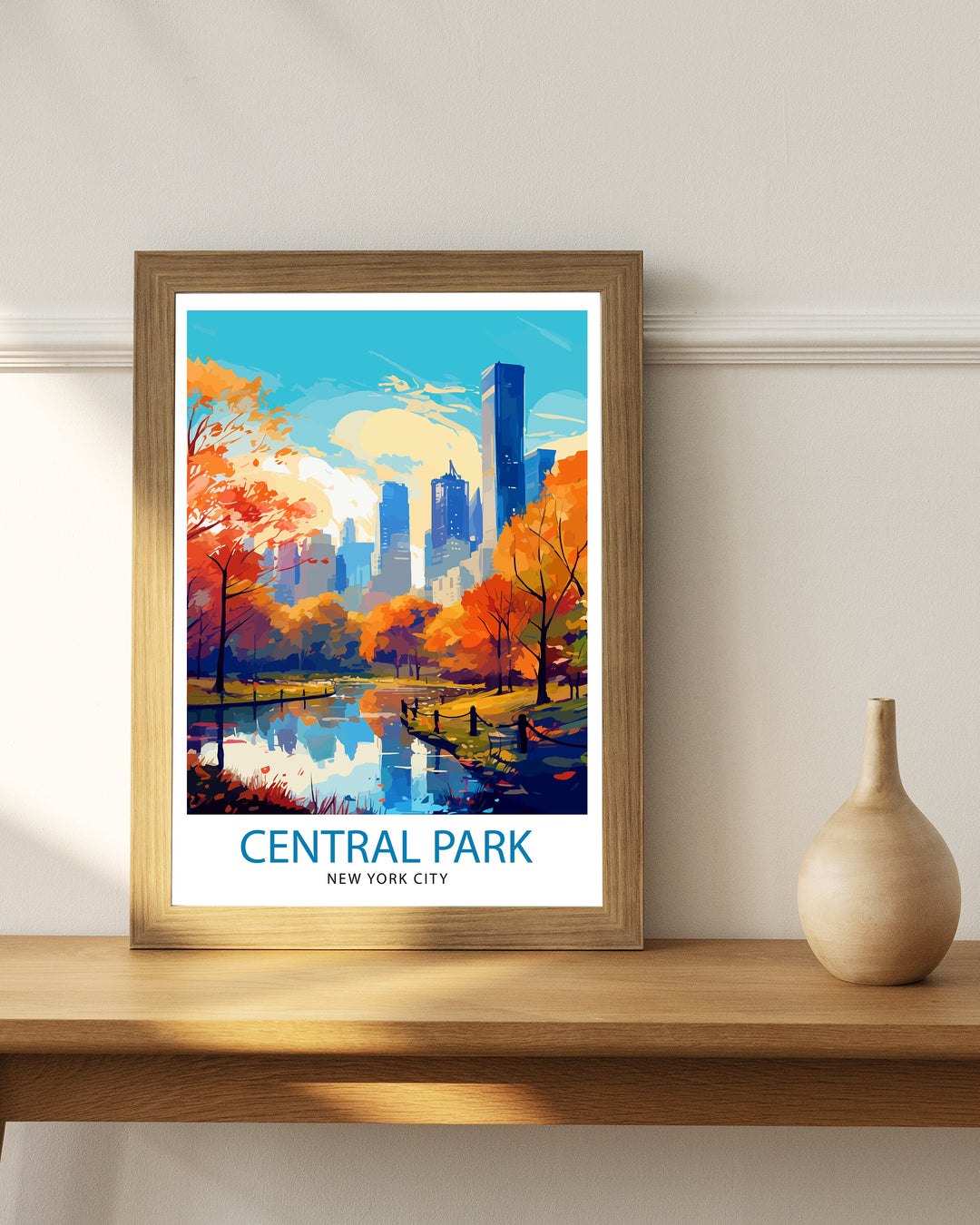 Central Park New York Travel Poster NYC