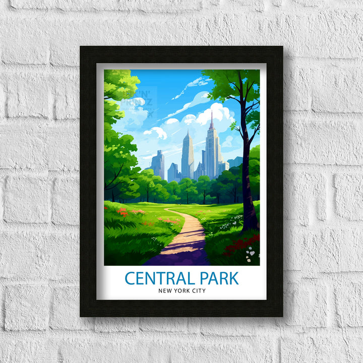 Central Park New York Travel Poster