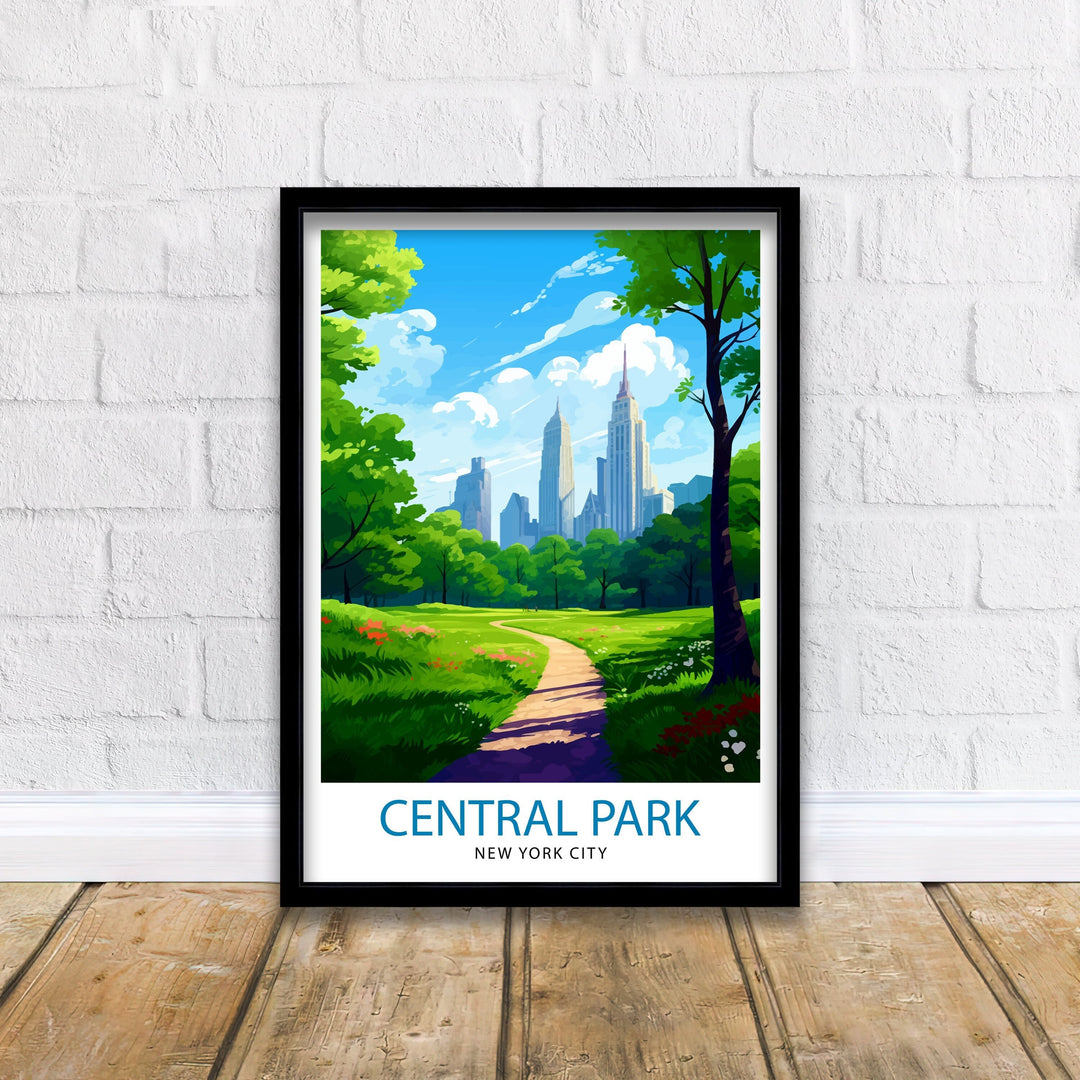 Central Park New York Travel Poster