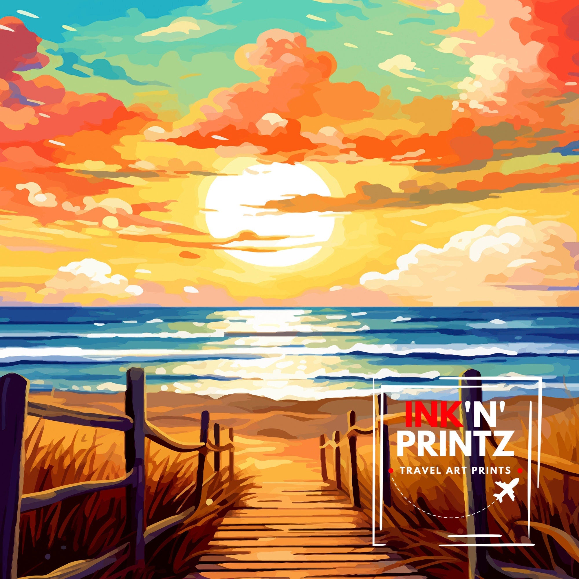 Fire Island New York State Travel Print| Fire Island Wall Decor Fire Island Poster New York Travel Prints Fire Island Art Print Fire Island