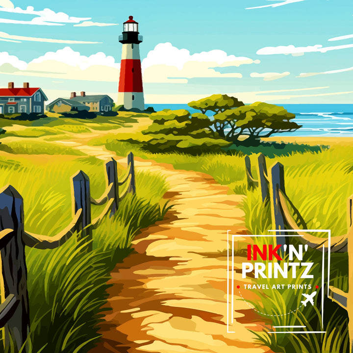Fire Island New York State Travel Print| Fire Island Wall Decor Fire Island Poster New York Travel Prints Fire Island Art Print Fire Island