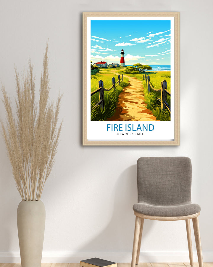 Fire Island New York State Travel Print| Fire Island Wall Decor Fire Island Poster New York Travel Prints Fire Island Art Print Fire Island