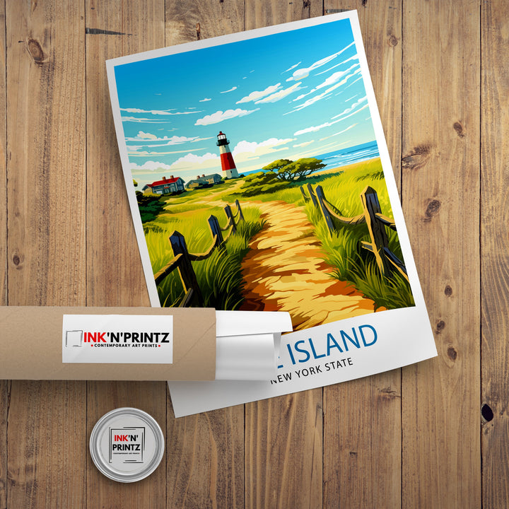 Fire Island New York State Travel Print| Fire Island Wall Decor Fire Island Poster New York Travel Prints Fire Island Art Print Fire Island
