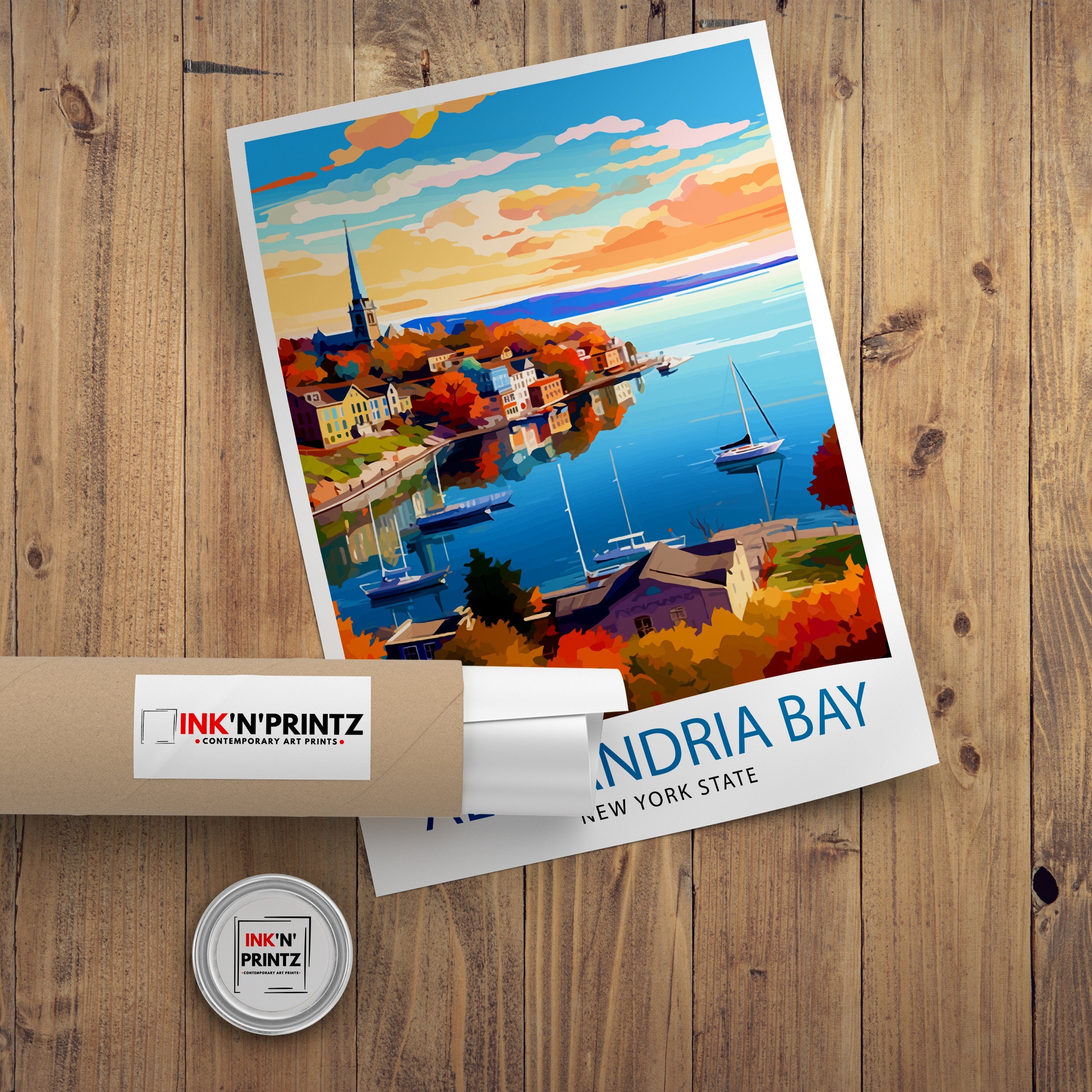 Alexandria Bay New York State Travel Print| New York Wall Decor Alexandria Bay Poster Upstate New York Travel Prints New York Art Print