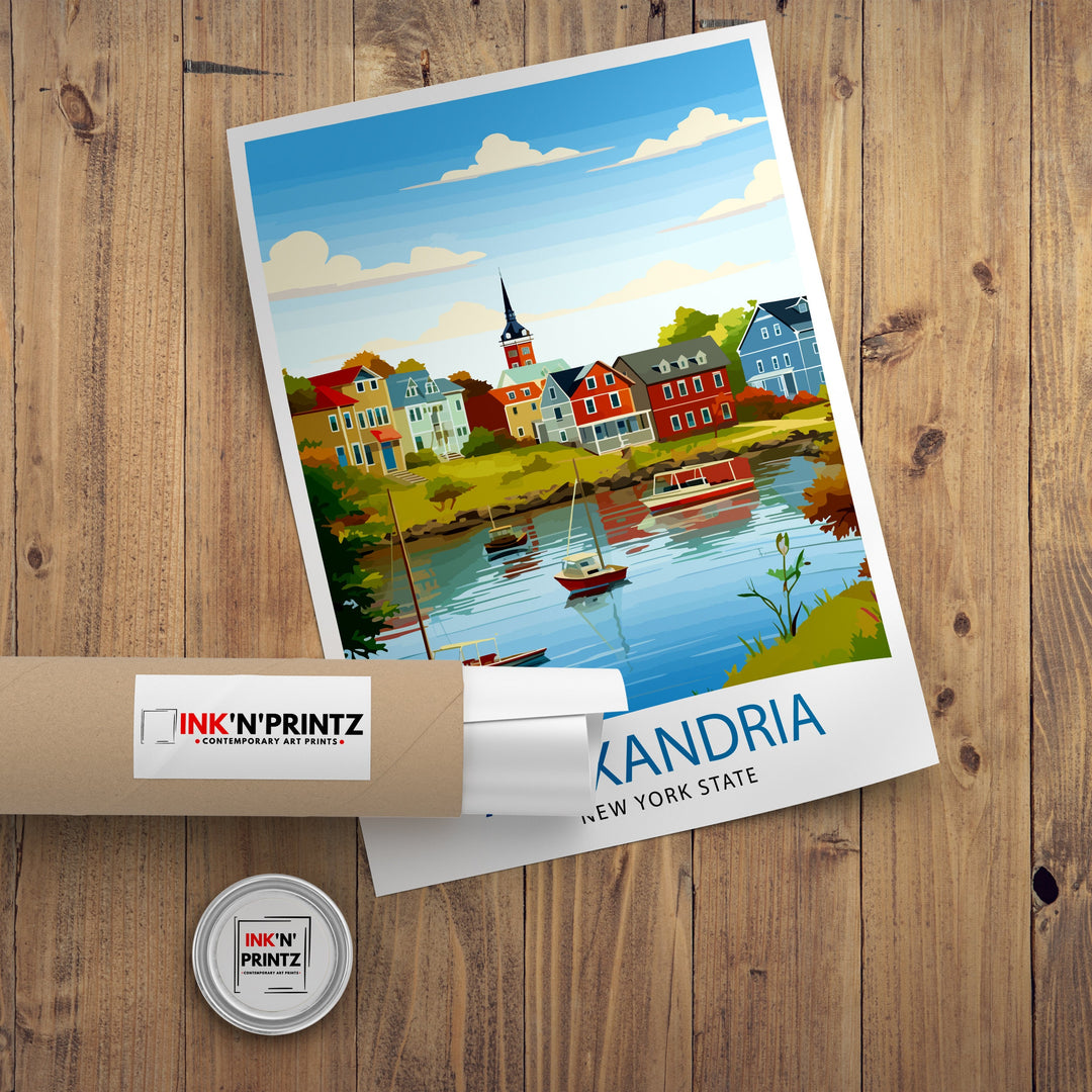 Alexandria Bay New York State Travel Print| New York Wall Decor Alexandria Bay Poster Upstate New York Travel Prints New York Art Print