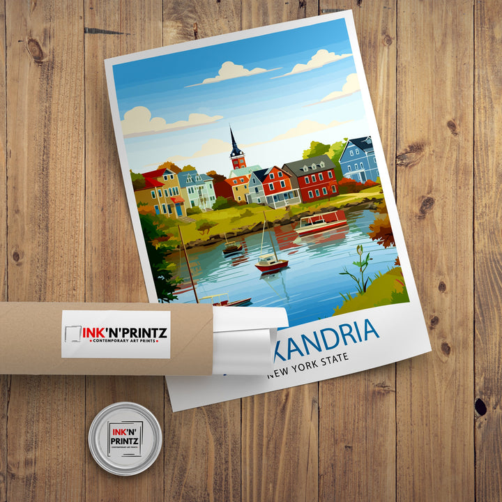 Alexandria Bay New York State Travel Print| New York Wall Decor Alexandria Bay Poster Upstate New York Travel Prints New York Art Print
