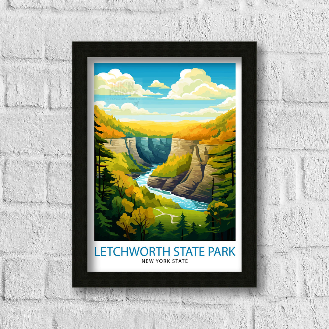 Letchworth State Park New York State Travel Poster Nature