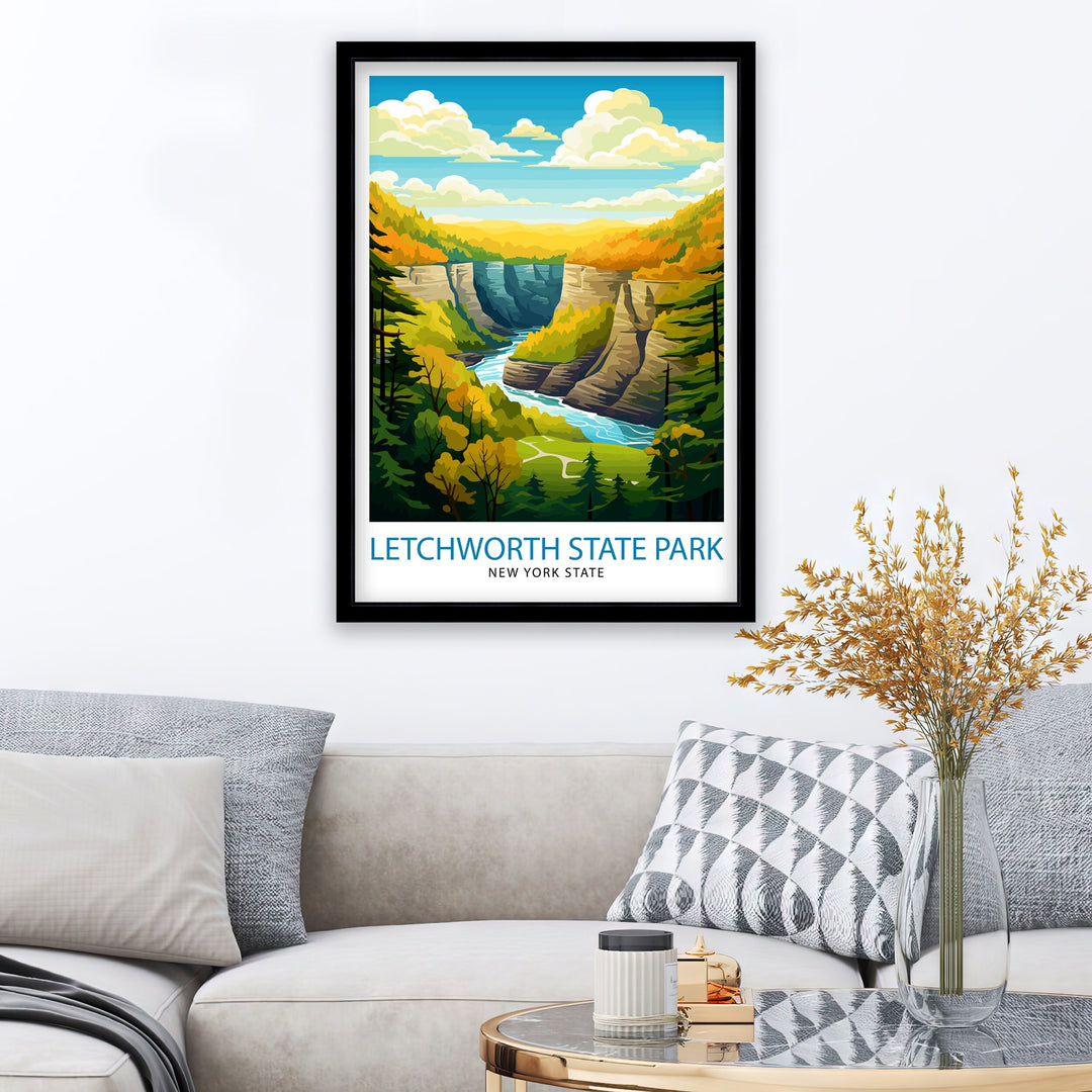 Letchworth State Park New York State Travel Poster Nature