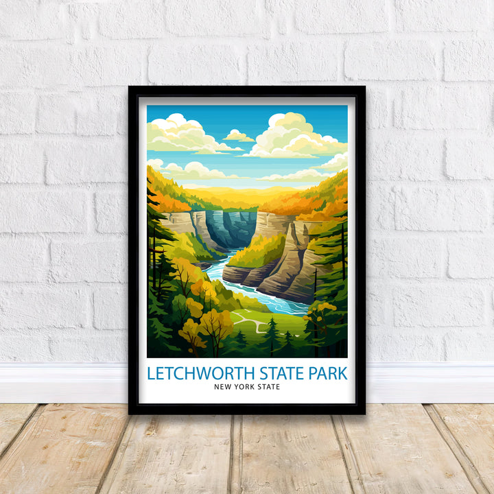 Letchworth State Park New York State Travel Poster Nature